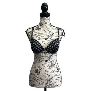 Shade & shore geometric strappy cross back swim top underwire 34B M boho beach